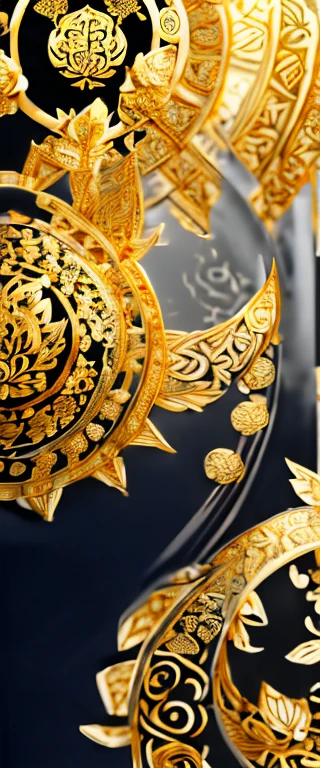 (Gold leaf art:1.5)，((masterpiece, highest quality, Highest image quality, High resolution)), ((Extremely detailed CG unified 8k wallpaper)), a black and gold painting of a moon goddess with lotus flowers, (intricate classic art, Monochrome, black and gold only, Gold folding screen, folding screen painting:1.8), gracefully upon a lotus, thailand art, moon goddess, wood block print, a stunning portrait of a goddess, with lotus flowers, goddess art, goddess of love and peace, contented female bodhisattva, dmt goddess, sacred feminine, goddess of the hunt and the moon, (Gold Leaf Art:1.5),