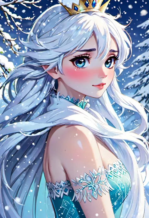 (mejor calidad, high resolution), Elsa de Frozen (hermosos ojos detallados, hermosos labios detallados, ojos y rostro extremadam...