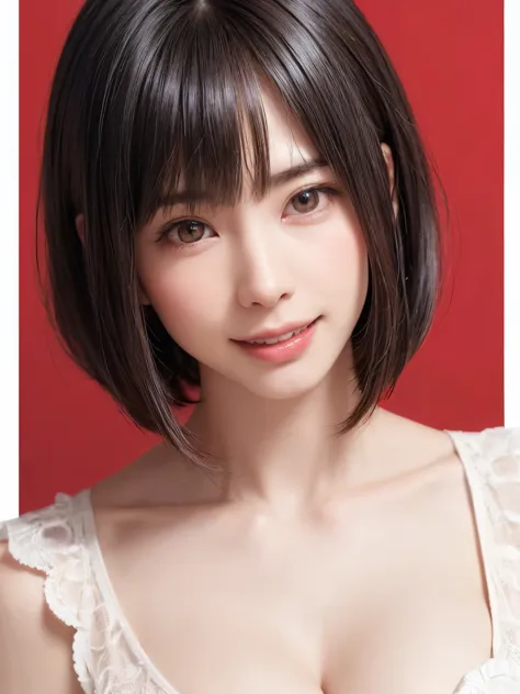 (software:2，table top, highest quality、ultra high resolution、face focus focus、Focus on the side、navel focus、decolletage focus、Very attractive beauty、Add intense highlights to your eyes、Look closely at the camera:1.4、Really beautiful bangs:1.4、前髪のあるブルネットのsh...
