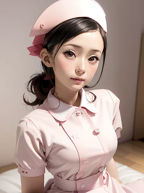 (Chiaki), 20th generation women,1 girl,(Wearing white nurse clothes:1.2),(Raw photo, highest quality), (realistic, photo-realist...