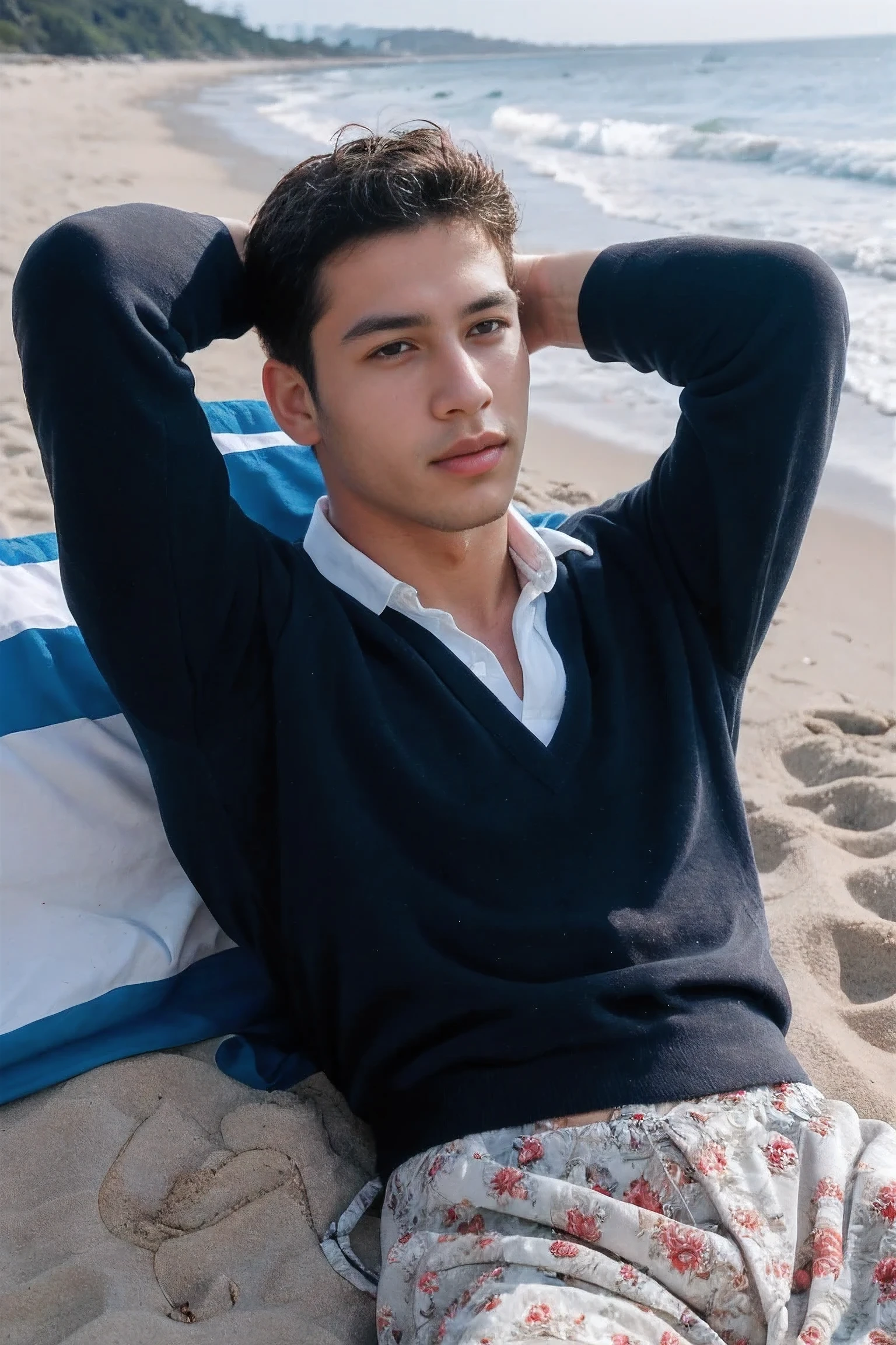 Realistic Photography, 1boy , handsome men ,beach  ,rating_save
