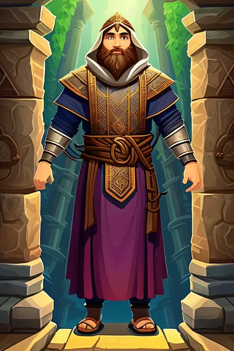 Jonas, the brave and obedient biblical figure, comes to life in an engaging 3D pixel art style, dressed in a humble tunic. Suite...