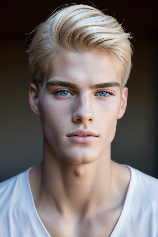 Portrait of a 18 year old young man, white skin, extremely pale skin, blonde boy, european boy, blonde hair, nordic young boy, nordic blonde, handsome supermodel, young greek god, sublime beauty, delicate facial features, beautiful facial features, Greek face, strong jaw, attractive boy, , cinematographic, best quality, sharpness, focus on the boy, anatomical perfection, golden ratio, commercial, perfect symmetry, facial symmetry, body symmetry, cinematographic light, ultra detailed, hyper realistic, strong jaw, beautiful eyes, cinematographic portrait, cinematographic quality, film award, amazing landscape, boy in the mountain, (8k, RAW photo, best quality, masterpiece:1.2), (realistic, photo-realistic:1.37), ultra-detailed, (high detailed skin:1.2), 8k uhd, dslr, soft lighting, high quality, film grain, Fujifilm XT3, professional lighting, handsome 1man , (thin lips:1.3), masterpiece, pale skin,(strong jaw:1)