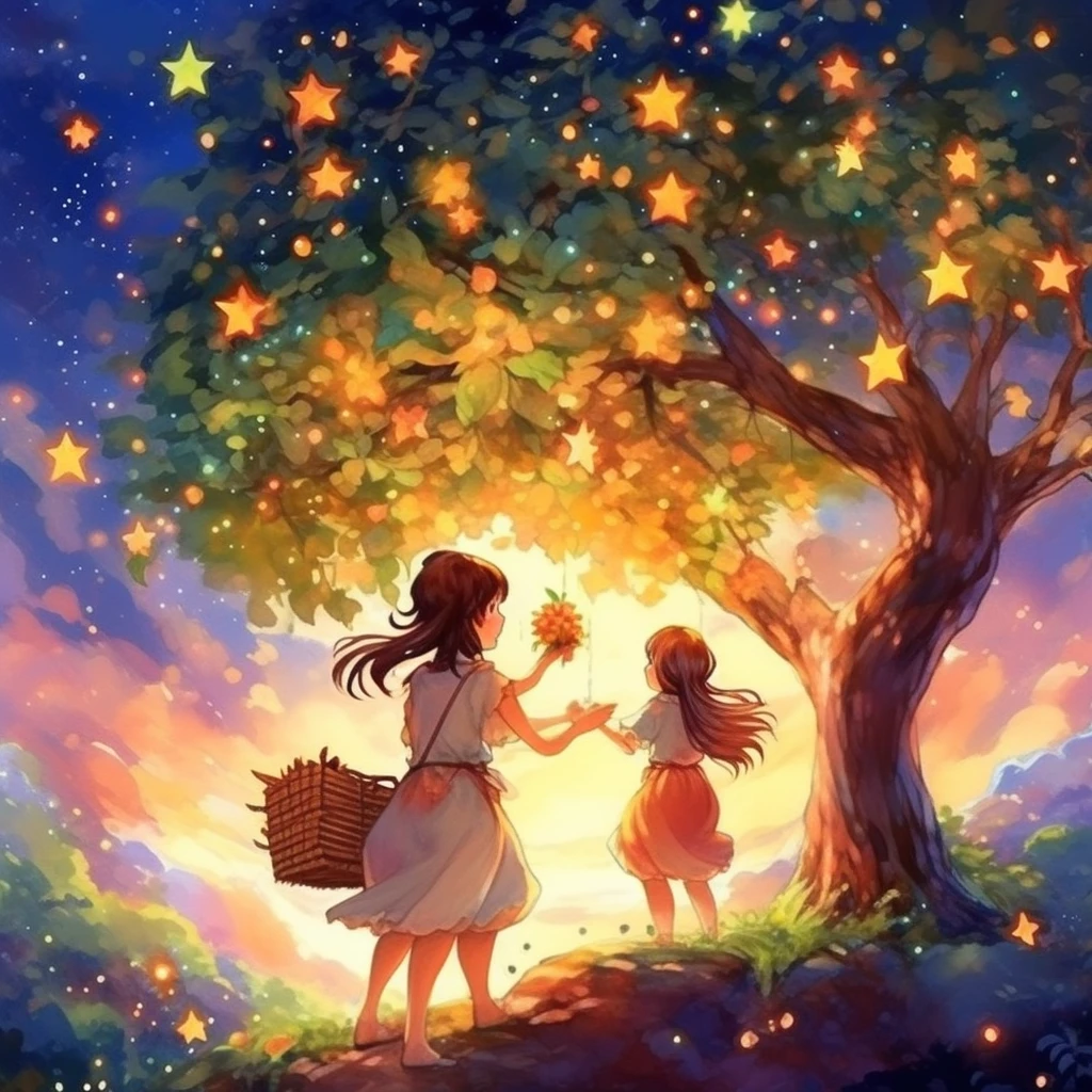 星の木の実を収穫する乙女　Pixart-α