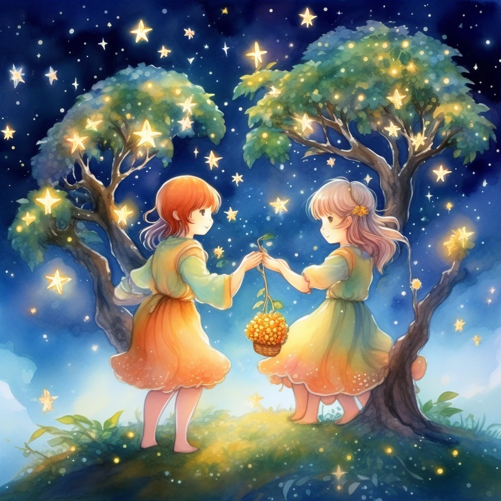 星の木の実を収穫する乙女　Pixart-α