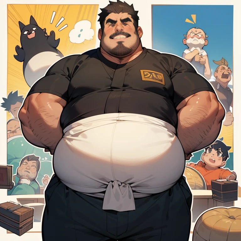 A fat middle-aged man is looking at the viewer and holding his crotch, use uma cueca box branca, cabelo preto curto, (obesidade: 0.7), 50 anos, Nerd, shy, sentado na cama, pernas abertas, em um pequeno quarto privado empoeirado, copos, cabelo fino casual, Thick neck and round face with a lot of fat, suando, Sozinho, Asian, sentido muito prazer.