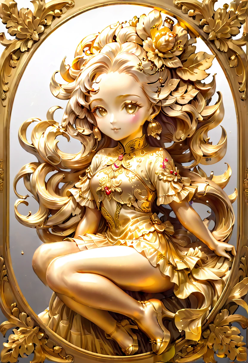 1 garota, arte em folha de ouro, escultura em ourocd_Xl, Jinxiangyun, tradicional, dourado, Arte em folha de ouro, folha de ouro,Detalhes dourados,superfície brilhante,artesanato meticuloso,textura rica,padrões ornamentados,hand-applied folha de ouro,dourado accents,pinceladas delicadas,superfícies reflexivas,acabamento luxuoso,beleza de tirar o fôlego,detalhamento meticuloso,Composição elegante,obra-prima de belas artes,opulência visual,cores vibrantes,glowing dourado hue,contraste dramático,brilho sutil,dourado radiance,artesanato requintado,superfícies reluzentes,ricamente em camadas,qualidade de iluminação,influências barrocas,elegância refinada,destaques luminosos,rico e majestoso,luxo inigualável,magnificência artística,beleza atemporal,self-superfícies reflexivas,luminosidade polida,aparência lustrosa,Brilho deslumbrante,estética opulenta,opulência opulenta,beleza ilimitada,Enfeites decorativos,elegância inigualável,luminosidade celestial,brilho celestial,pinceladas finas,complexidade delicada,precisão detalhada,arte requintada,exuberância deslumbrante,grandeza inigualável,enfeites luxuosos,brilho iluminador,texturização dinâmica