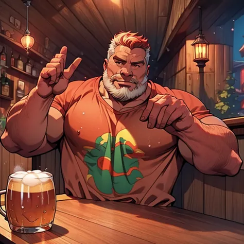 Make a man with obesity. Esse homem deve estar usando roupa vermelha. Ele deve estar dentro de um bar. He's drinking beer. Foto ...