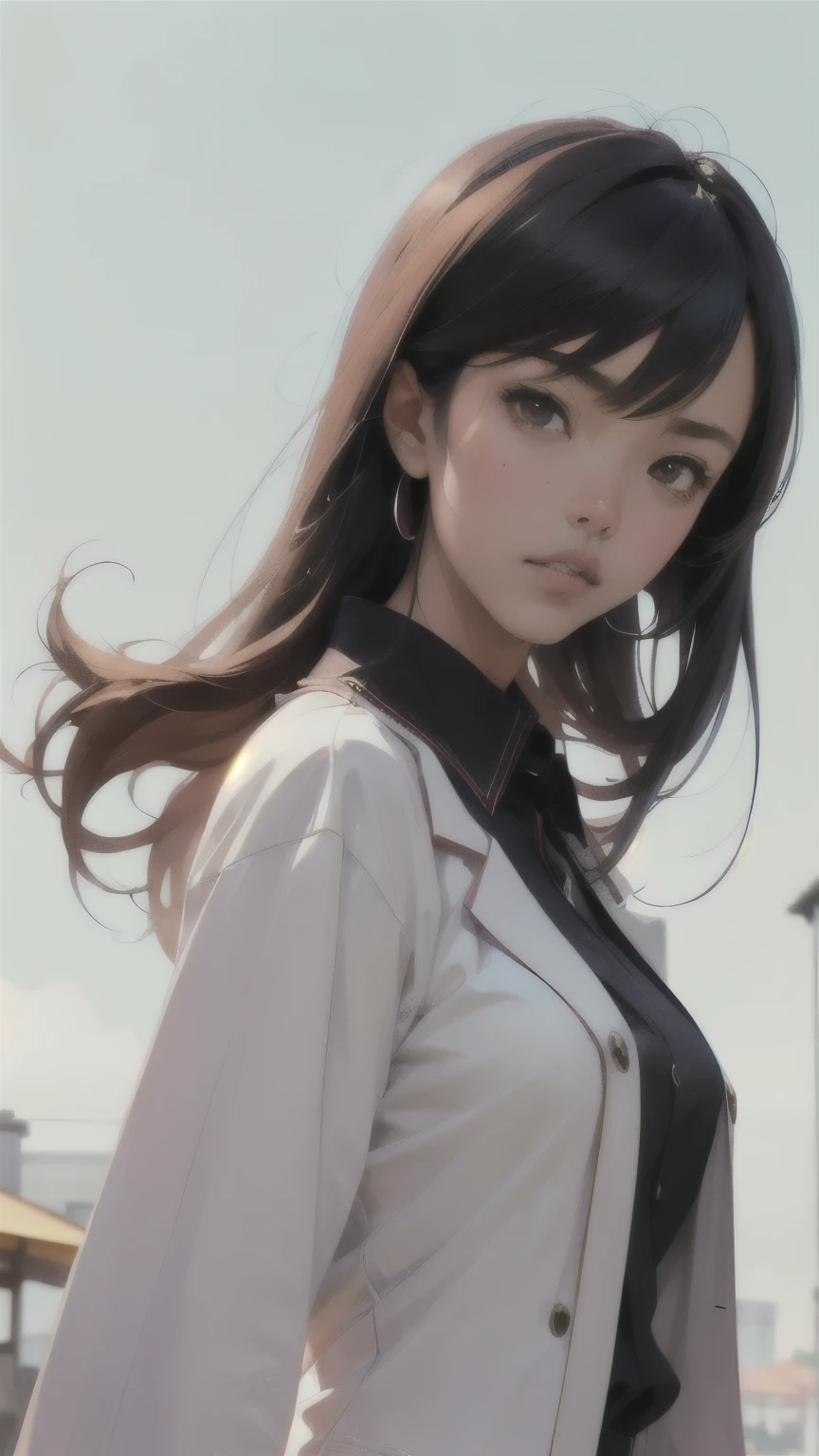 anime steins gate, atmosférico, retrato elegante, super altamente detalhado, pintura digital profissional, estação de arte, arte conceitual, 8K, arte por WLOP, artgerm e alphonse mucha e eiichiro oda shinkai makoto vibrante Studio ghibli kyoto animação hideaki anno Sakimichan Stanley Artgerm Lau Rossdesenha James Jean Marc Simonetti, moda,(terno de negócios), Homem, boca fechada