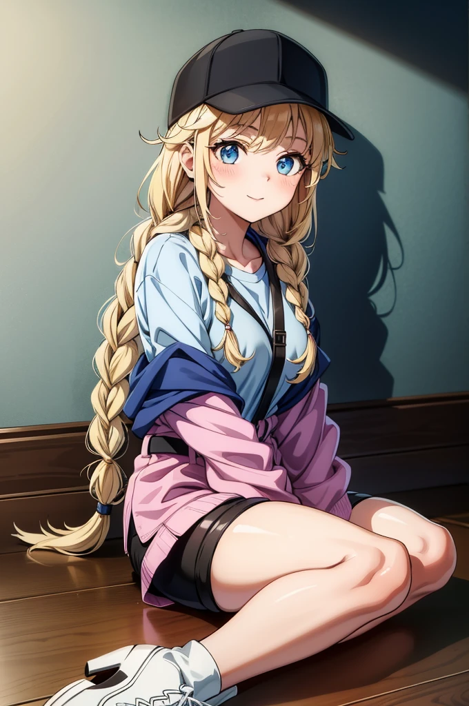 (((grayscale)))(masterpiece:1.2, best quality), (graffiti wall:1.15), 1lady, beanie, jacket, Leggings, blue eyes, fullbody,eiko tsukimi, blonde hair, blue eyes, braid, twin braids, long hair, (medium chest: 1.2), baseball cap, multicolored jacket, white shirt, shorts, 1 girl, solo, blue eyes, blonde hair, hat, twin braids, thigh belt, braid, looking at viewer, sitting, shirt, baseball cap, breasts, white shirt, long hair, black hat, thighs, blush an anime girl with blue hair in a hat and blue jeans is sitting 1 girl, blonde hair, alone, blue eyes, hat, on a wooden floor, shorts, twin braids, breasts, baseball cap, shirt, braid, big , looking at viewer, long hair, white fringe, pink jacket, shirt, sitting, tucked-in shirt, off the shoulder a young and pretty girl has big bright eyes, both she and her skirt are white, 1 girl, hat, blue eyes, alone, blonde hair, smile, braid, stage lights, twin braids, baseball cap, long hair, looking at viewer, jacket, bangs, blush, shirt an image there is a blonde girl in shorts and a hat on top her face, 1 girl, alone, hat, shorts, shirt, jacket, smile, blue eyes, blonde hair, braid, baseball cap, white shirt, looking at viewer, long hair, twin braids, black shorts, phone, black hats, breasts, blush, plant, bangs, clavicle, indoors,,eiko tsukimi, blonde hair, blue eyes, braid, twin braids, long hair, baseball cap, multicolored jacket, white shirt, shorts, (pantyhose), medium boots,eiko tsukimi, blonde hair, blue eyes, braid, twin braids, long hair, baseball cap, multicolored jacket, white shirt, shorts, (pantyhose), medium boots,nurse,eiko tsukimi, blonde hair, blue eyes, braid, twin braids, long hair, baseball cap, multicolored jacket, white shirt, shorts, (pantyhose), medium boots