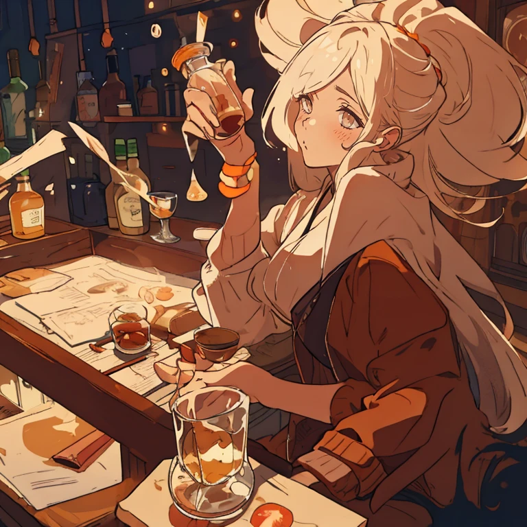 Whiskey and woman illustration