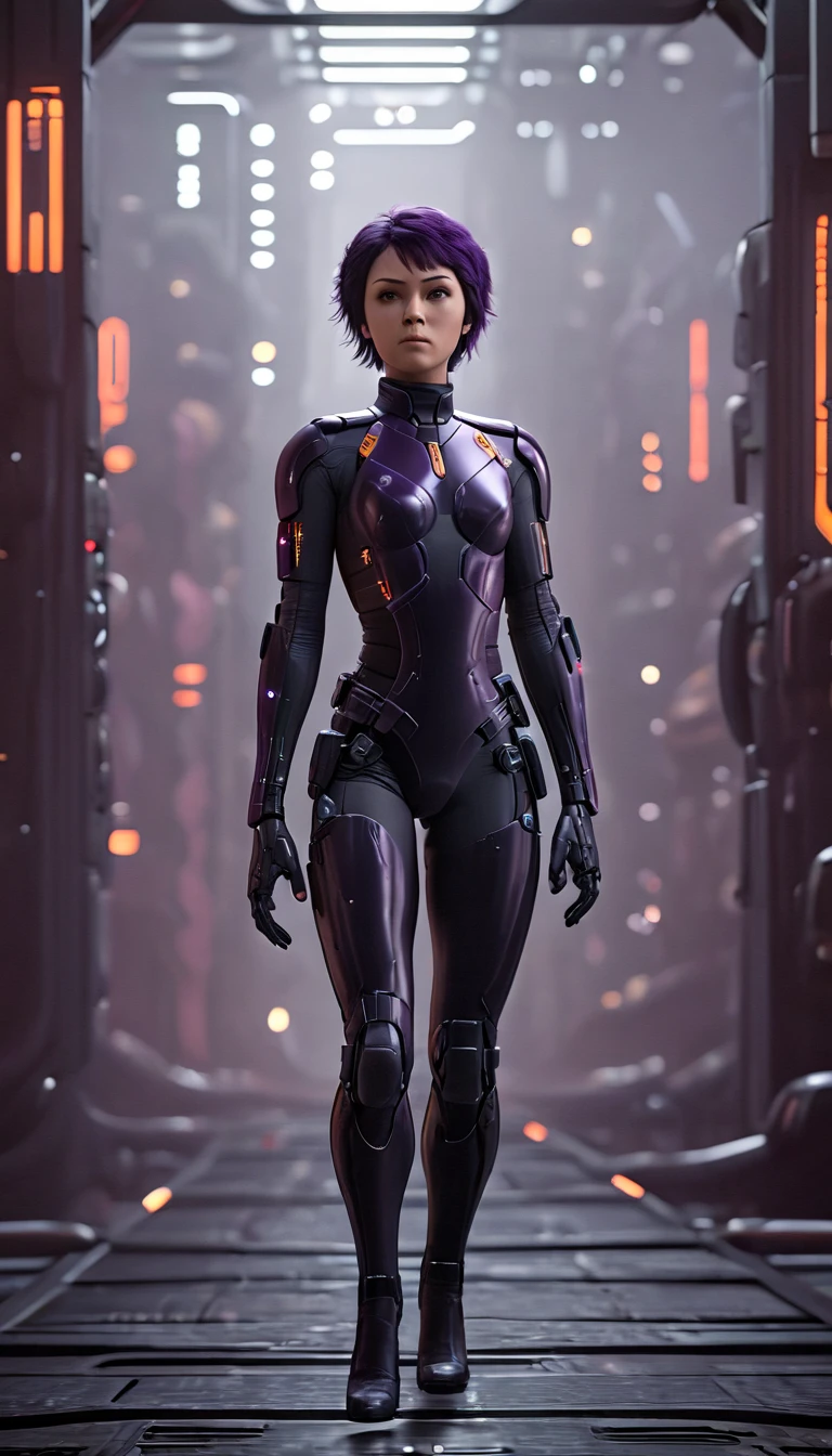 professional 3d model Cinematic scene, sabine wren, HUGE BREASTS, Ghost in the Shell, detailed background, masterpiece, best quality, high quality, highres, absurdres . octane render, highly detailed, volumetric, dramatic lighting