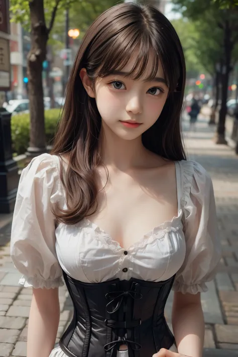 ((sfw: 1.4)), ((detailed face,  professional photography)), ((sfw, corset top, 1 Girl)), Ultra High Resolution, (Realistic: 1.4), RAW Photo, Best Quality, (Photorealistic Stick), Focus, Soft Light, ((15 years old)), ((Japanese)), (( (young face))), (surfac...