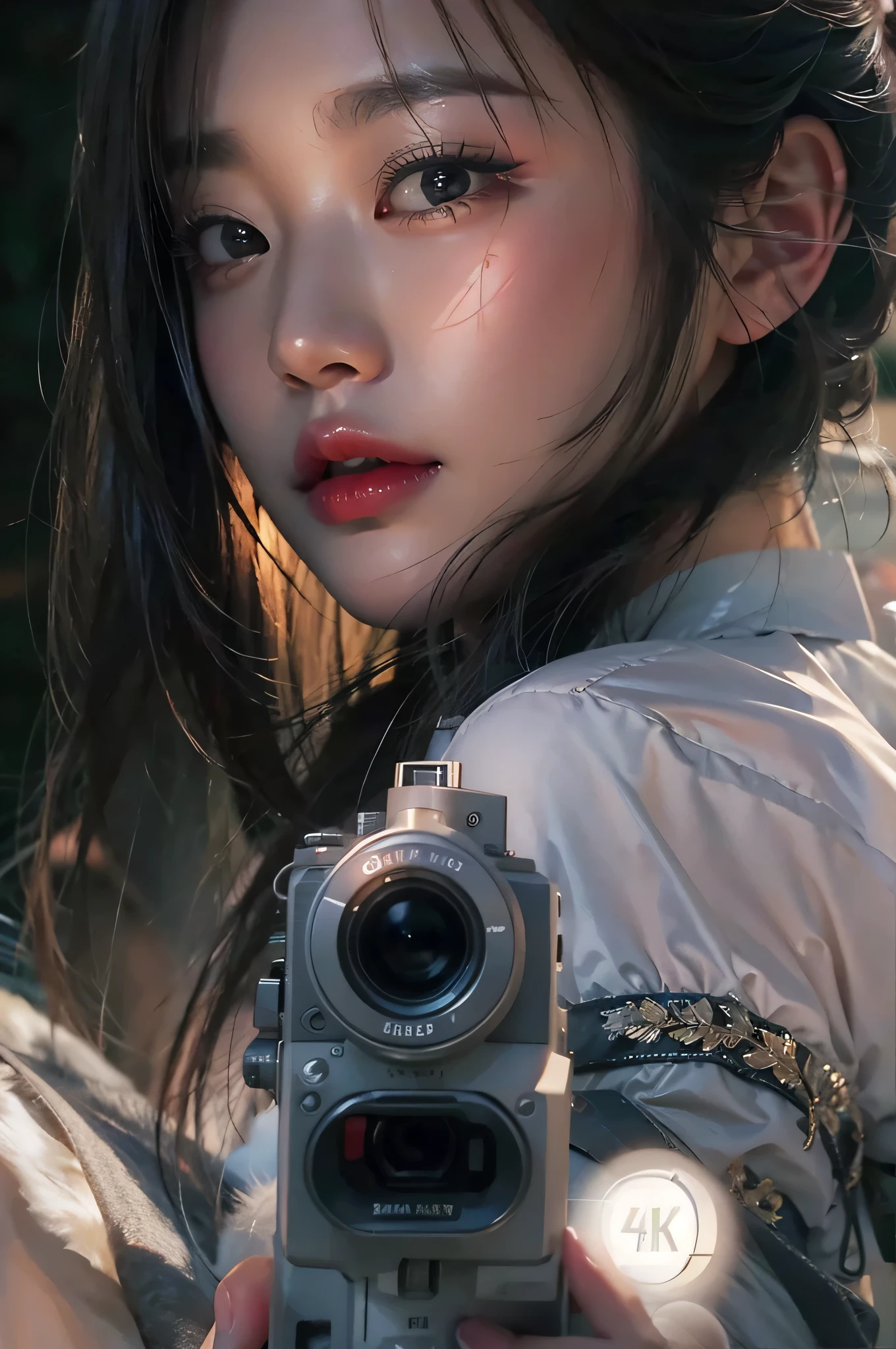 (highest image quality), (masterpiece), (vibrant, photography realistic, Realistic, Dramatic, Dark, Sharp focus, 8K), beautiful, Highly detailed face and skin texture, sexy wedding dress, ethereal beauty, mature asian woman,black long hair, make up, nsfw ,Close up shot, ((backlight)), holding the gun, secret agent, sniper agent