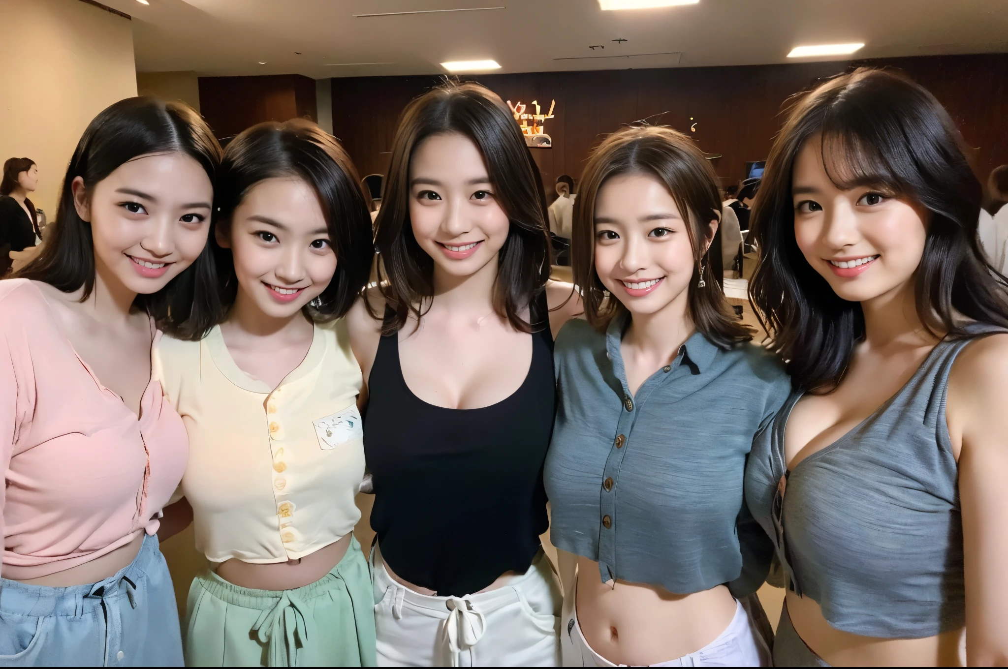 Several asian women are posing for a picture together - SeaArt AI