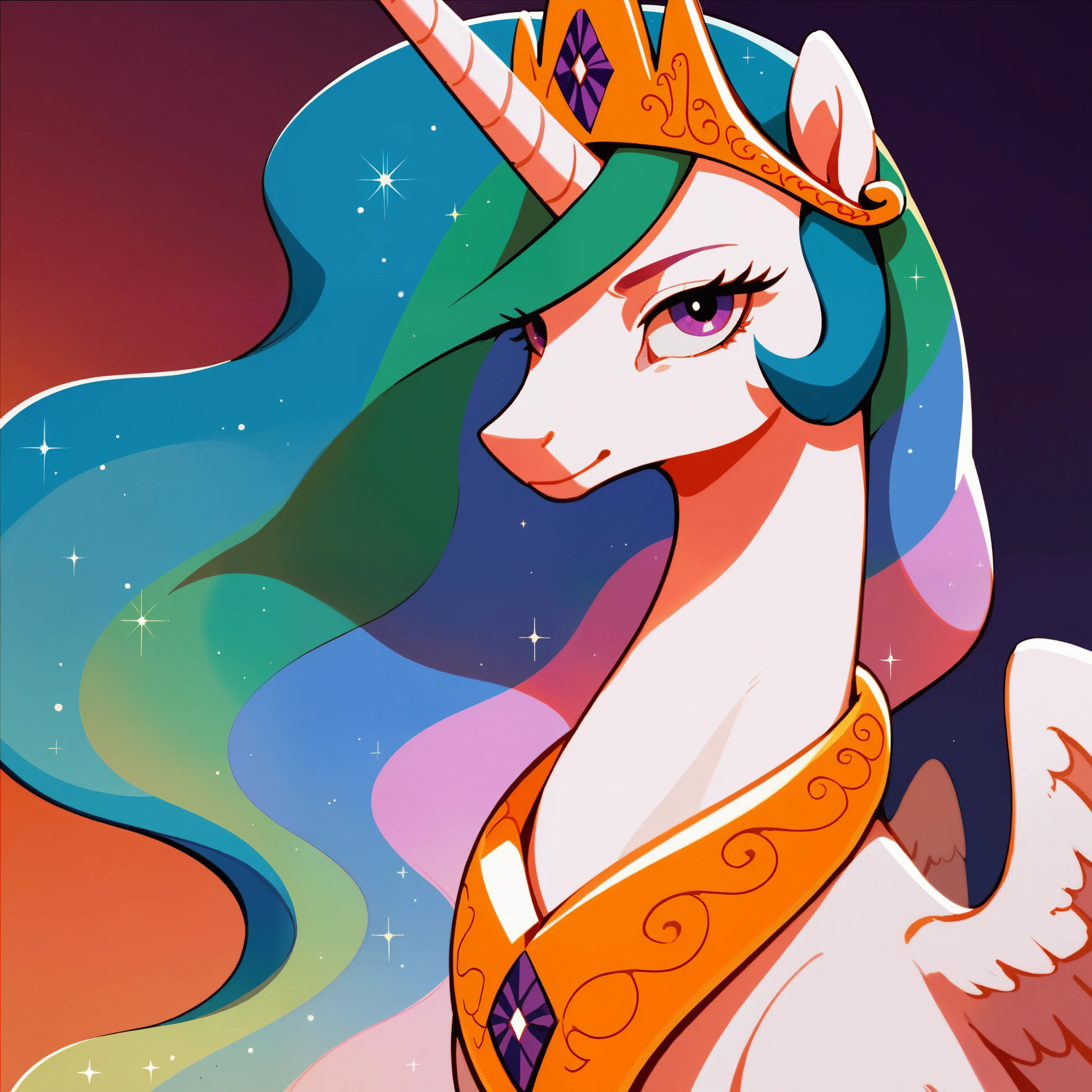 score_9, score_8_up, score_7_up,  Princess Celestia, purple gradient background
