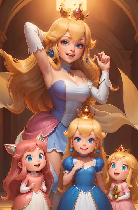 pechos grandes, linda sonrisa, princesa peach