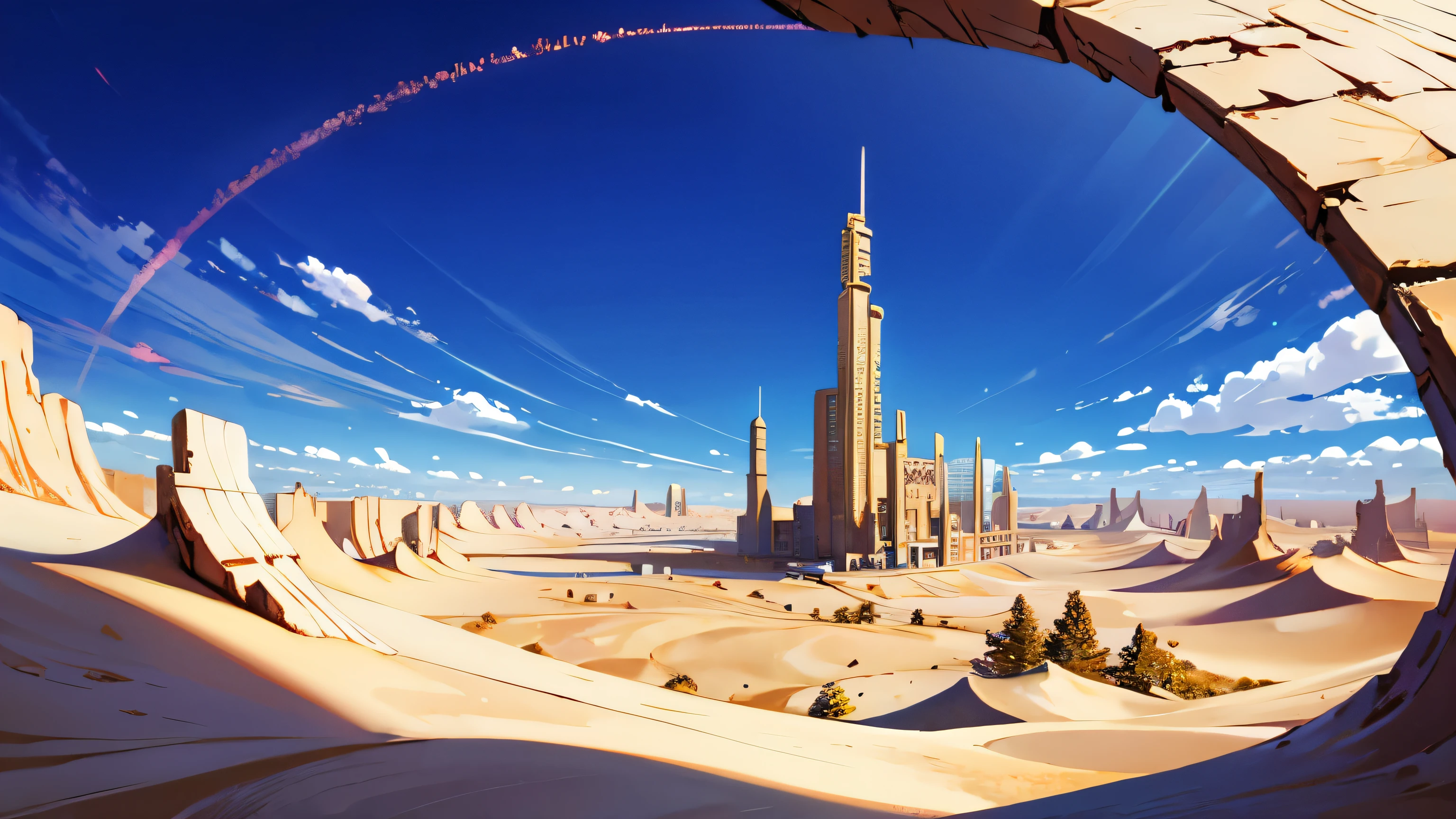 A extra wide desert with a lot of future building