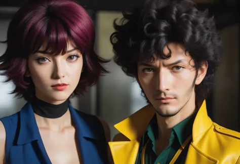 if the heroes of the anime cowboy bebop - spike spiegel and faye valentine were real people, photography, cinematographic