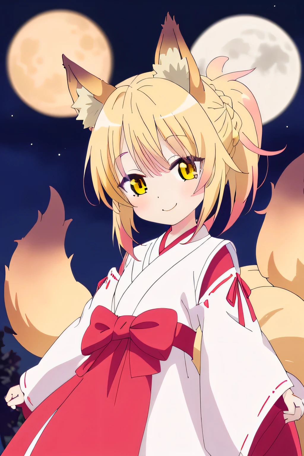 Anime girl with a cat tail and a red dress - SeaArt AI