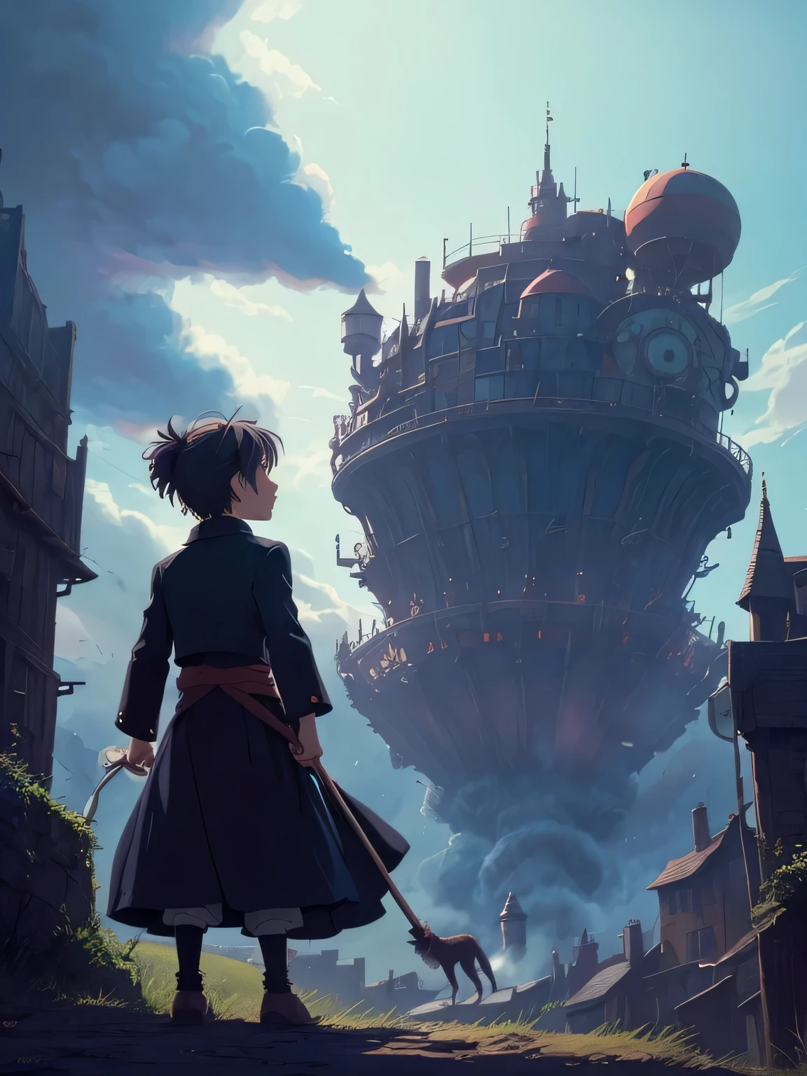 score_9, score_8_up, score_7_up, score_6_up, score_5_up, score_4_up,,  Howl, Howl's Moving Castle, 1 boy
