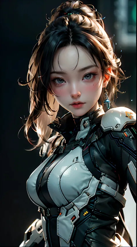 ((best quality)), ((Masterpiece)), (details:1.4), 3d, Image of a beautiful cyberpunk woman.,HDR (high dynamic range),Ray Tracing...