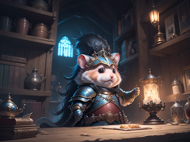 Chevalier hamster, Chef-d&#39;œuvre, Meilleure qualité, Super détail,4k,((ultra qualité)), ((chef-d&#39;œuvre)),