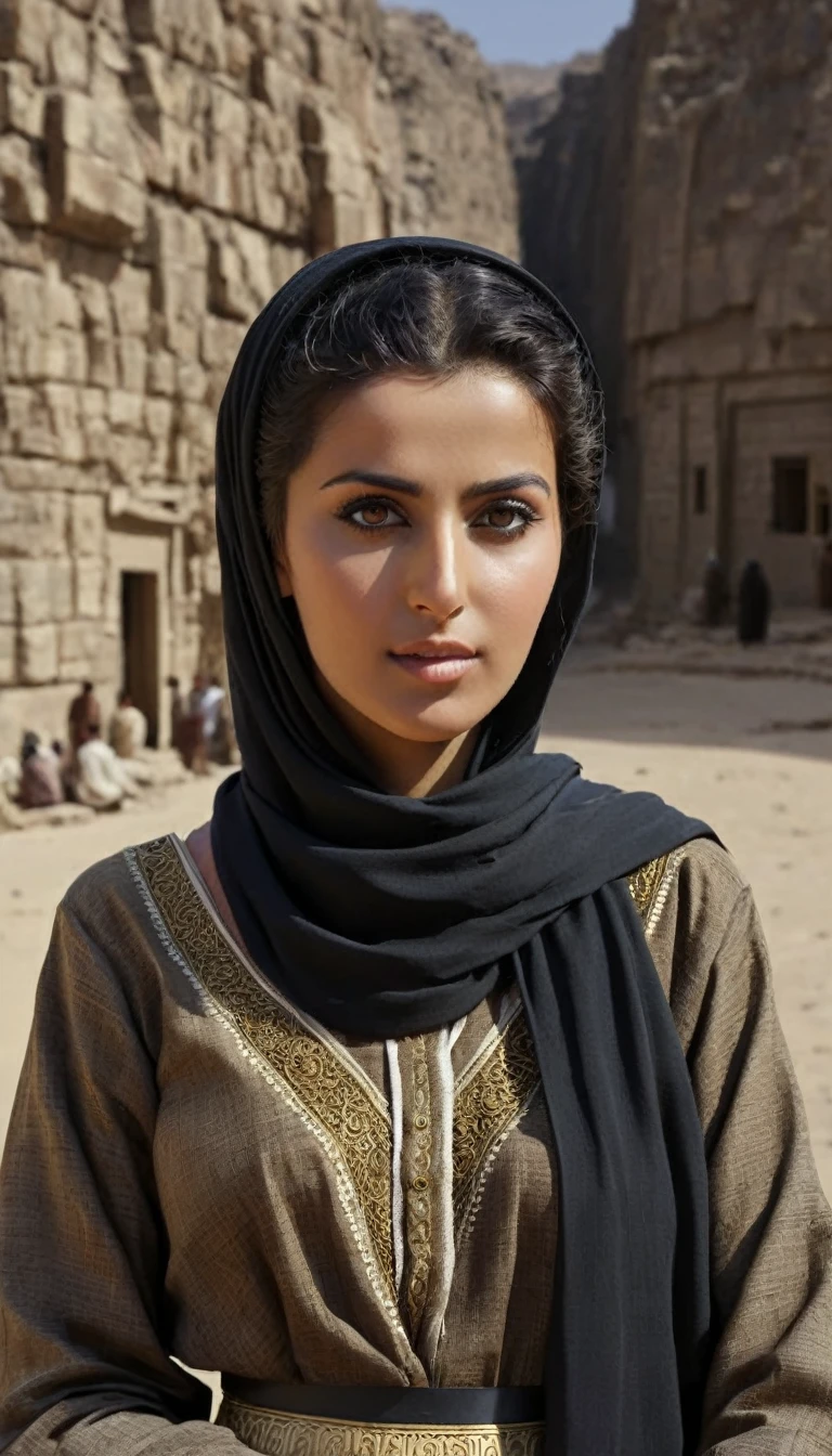 In the 11th century, a figure emerges in the Islamic history of Yemen, becoming an unforgettable leader. Meet Arwa al-Sulayhi. 32k uhd 5d ultra realistic cimenatic image, panoramic view.