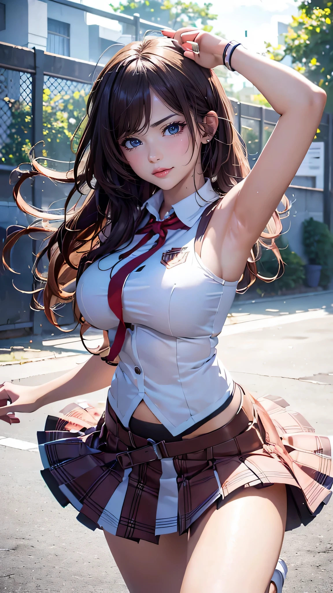 high school girl,(random dance pose),(Highest image quality, (8K), Ultra-realistic, Best Quality, High quality, High Definition, high quality texture, high detailing, Beautiful detailed, fine detailed, extremely details CG, Detailed texture, realistic representation of face, masterpiece, presence)