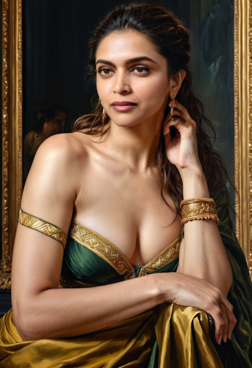 Deepika Padukone, chef-d&#39;œuvre, Meilleure qualité, yeux haute clarté, cheveux magnifiquement coiffés, absolument impeccable,image nette, côté détaillé , peau détaillée, pores de la peau, Portrait complet, pixels élevés, visage parfait, yeux parfaits, Beau visage, Mains parfaites,doigts parfaits, dans le style de Pierre Paul Rubens, de Pierre Paul Rubens, style baroque, peinture acrylique sur toile, très détaillé, Description: "Créez une nymphe inspirée des contes de la mythologie grecque ou romaine, incarnant l’essence d’un élément ou d’un lieu naturel, et possédant une capacité ou un trait unique qui la distingue." 4K UHD