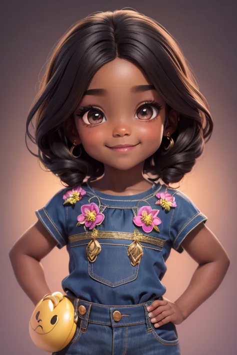 chibi 1 african children dark brown skin:5, sorriso fofo, sentado ((corpo todo))) "various emotions" sombras realistas, olhos br...