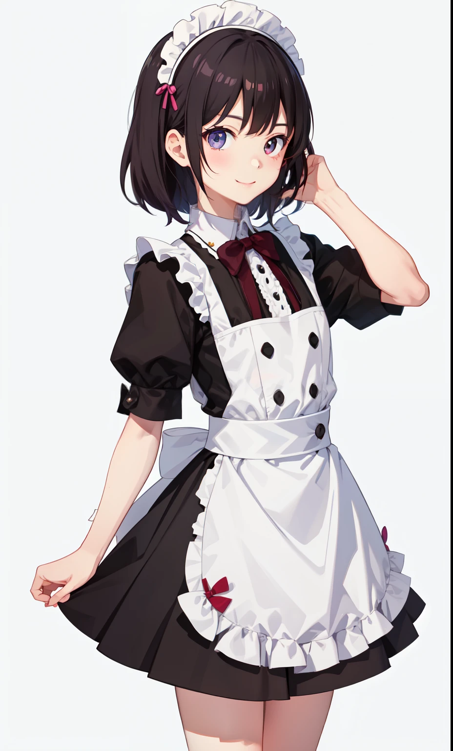 girl、かわいいgirl、smile、shirt、blouse、skirt、Maid Costume、（Small breasts）、Flat chest、