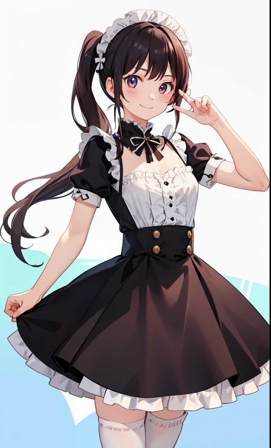 girl、かわいいgirl、smile、shirt、blouse、skirt、Maid Costume、（Small breasts）、Flat chest、