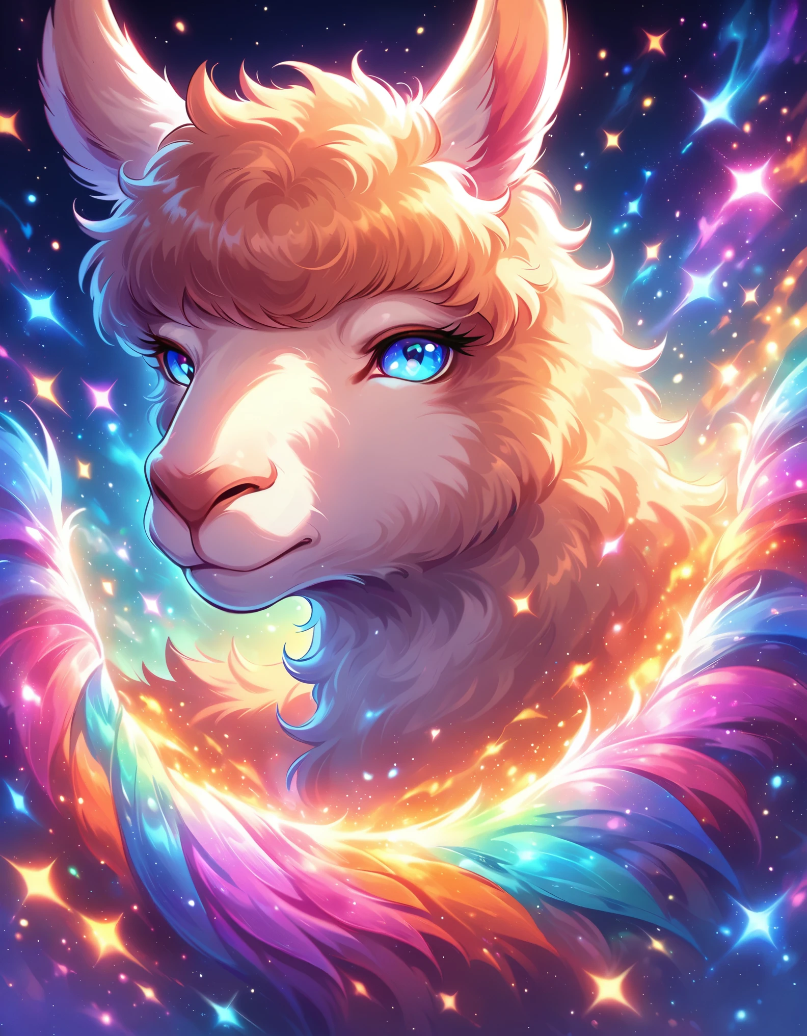 画一只蓝眼睛和蓝鼻子的camel, camel, Llama human portrait, very very beautiful Furry art, Fluffy and full of light,lol, llama, furry fantasy art, Alpaca, Furry art!!!, animal art, Furry art, Lovely and detailed digital art, fursona Furry art commission, Detailed fan art