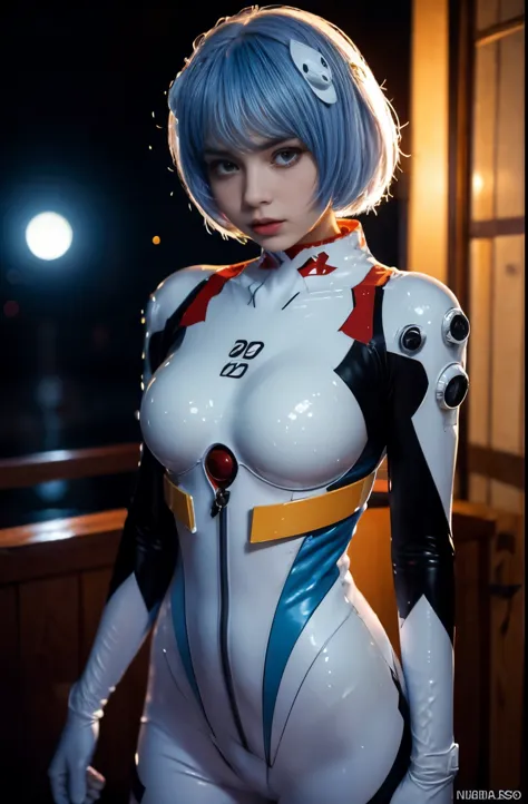 (best quality, masterpiece, colorful, dynamic angle, highest detailed)(\rei ayanami\), upper body photo, fashion photography of ...