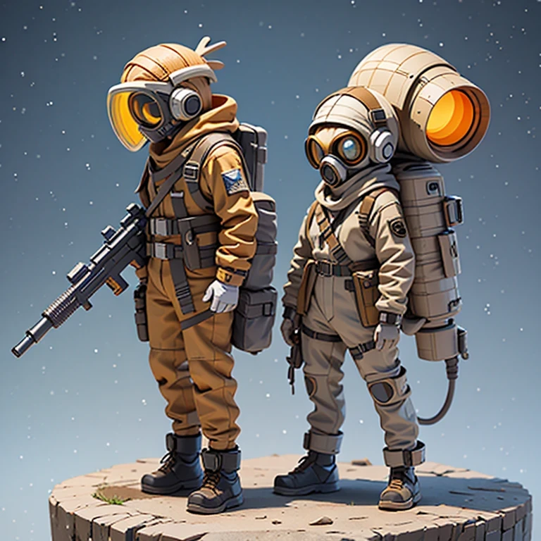 （（Seitenansicht））（Stoff Leinen Plüsch）（Vinyl-SpielzeugfigurUHD 8K）Alafud Soldat with gas mask and gun, Platzieren Sie Spielzeug, Guerilla, Vinyl-Spielzeugfigur, Hochdetailliertes Spielzeug, Zukünftige Kampfausrüstung, Stop-Motion-Vinylfiguren, Soldat, Marmoset-Rendering, Tarnausrüstung, Oktan-Rendering”, Oktan-Rendering((Hirschkopf Zukunftsstern)), Ninja, Vinyl-Actionfiguren, kleiner Charakter. Unwirkliche Engine 5, PVC-Figuren, Oktan-Rendering （（（one）））