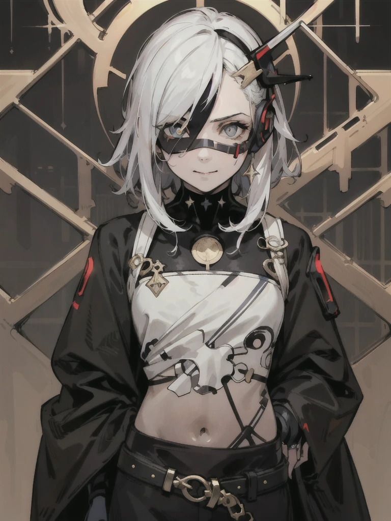 (High resolution), (Ultra delicate), (clear), Realistic，((A girl with white hair and gold inner color)).((cyber punk)），face，Skin realism、A fusion of Japanese style and the near future、Black pupil、Astrology