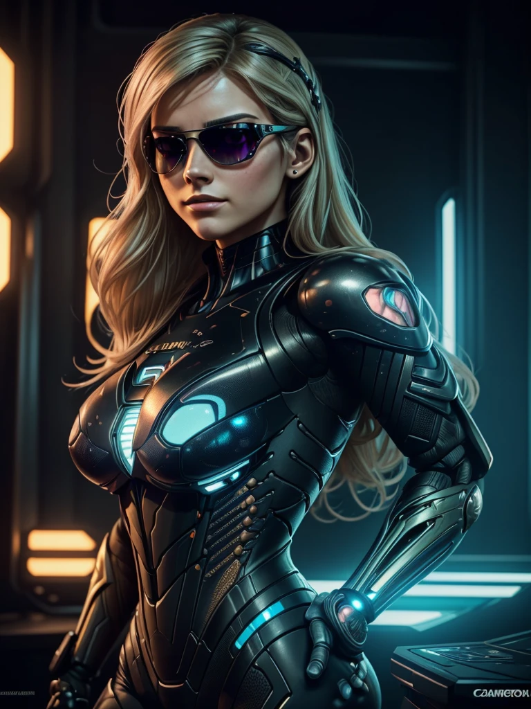 une belle blonde, porter un sweat-shirt，Inspiré par "Selina Kyle"(très détaillé: 1.2), (canon EOS R6 meilleure qualité: 1.2), (8k: 1.0), (EMB-RRF-Faible: 1.0), (De nombreux grands tatouages noirs sur la tête cybernétique ouverte au milieu，montrer à l&#39;intérieur, Visage détaillé, Yeux ultra détaillés et utilisation de lunettes de soleil high-tech avec affichage holographique 1.2), netteté (Des photos primées: 1.2), (diffusion souterraine: 1.2), (diffusion souterraine: 1.2). 1.1) (Un beau robot super détaillé: 1.2), ( Cheveux ultra-fins: 1.2), (Corps merveilleux: 1.2), (tout le corps: 1.2), (Posture dynamique :1.2), lueur de néon, (Oeil électronique détaillé:1.1), Fermer (surréaliste:1.2), jeu de rôle, Style CyberPunk 2077, Éclairage dramatique, (Paysages urbains futuristes très détaillés:1.2), (roman: 1.2). 1.2), photographie de portrait professionnelle, WLOP Greg Rutkowski, Jeffrey Simpson, Alphonse Mucha