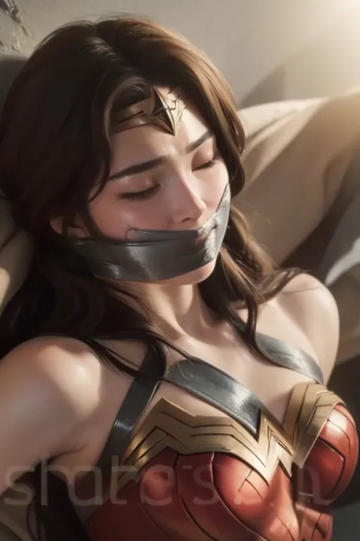 drop down,on my back,downward,lie,perfect wonder woman costume,sleeping face,tired face,face of suffering,sky face,sleeping face...