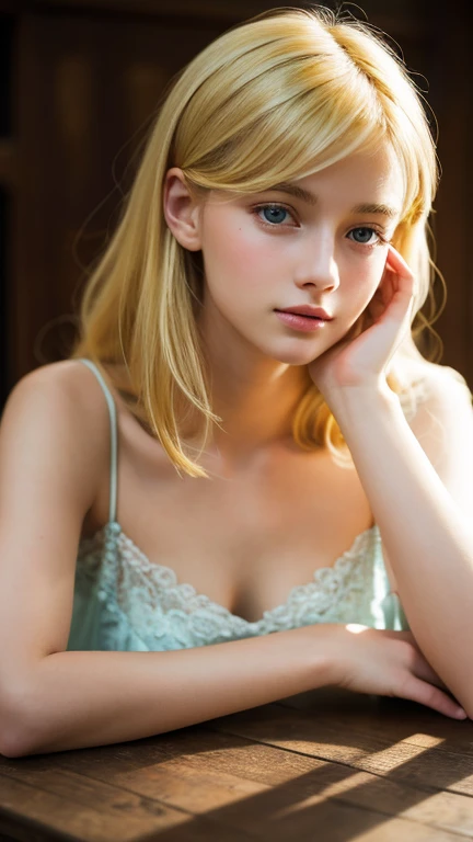 european  ,table top, highest quality, very delicate and beautiful girl,very delicate and beautiful, world masterpiece theater, Super detailed, very detailed, highest quality, blonde hair, High resolution, very detailed,1 girl, highest quality, shape, looking at the viewer, sharp focus, natural lighting, subsurface scattering, f2, 35mm, film grain,
