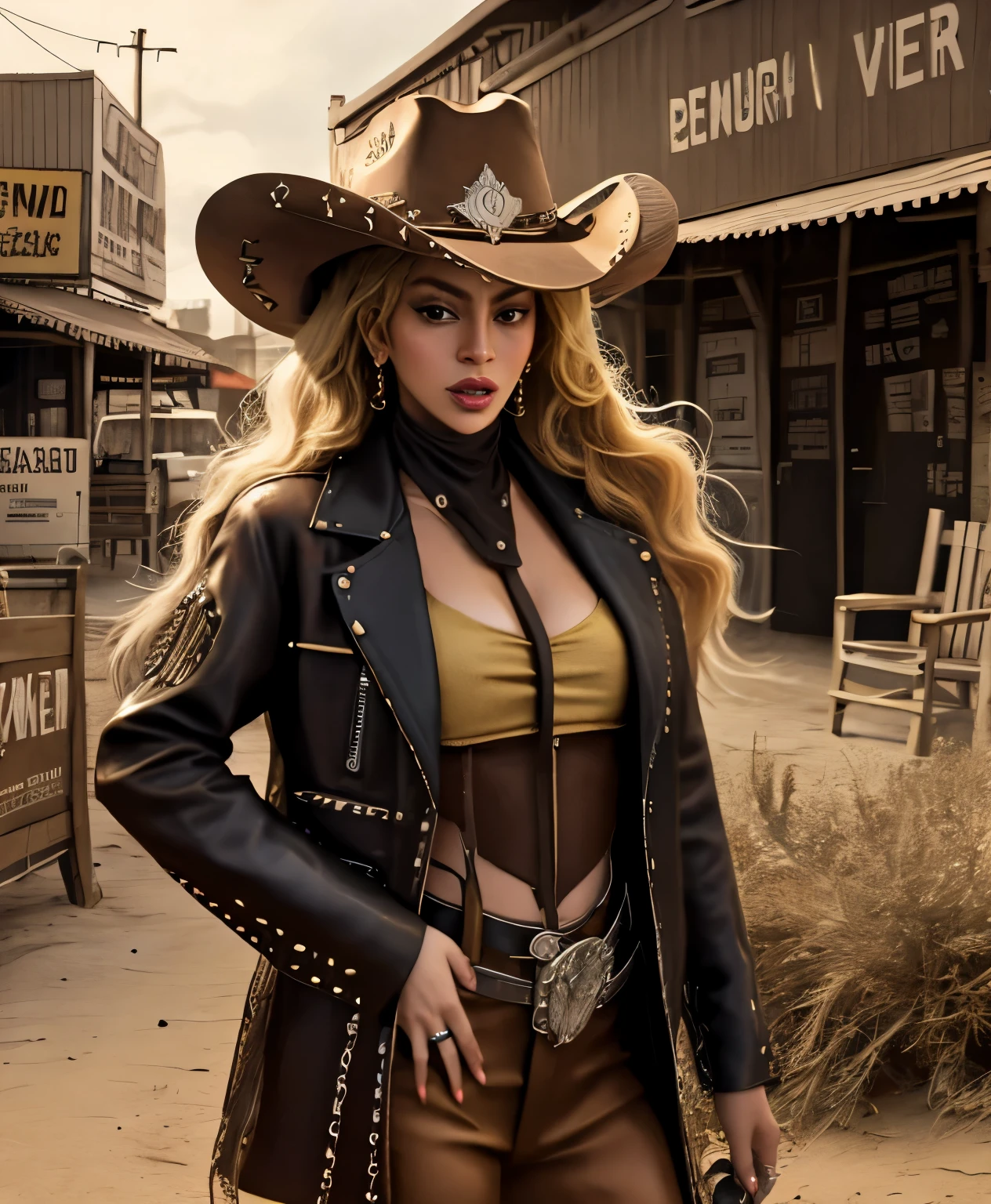 deux femmes: Beyoncé, Lady Gaga en tenue de cow-boy est dans une ville western, style du monde occidental, 4 k Le Far West, vieil ouest, Vêtements occidentaux, western cow-girl, vieil ouest, pas de présentation à Westworld, cyberpunk Le Far West, in the vieil ouest, in a Le Far West town, espace occidental, cow-girl, cow-girl, style cow-boy, Le Far West, Cyber Occidental, pistolero occidental, Beyoncé, Lady Gaga.