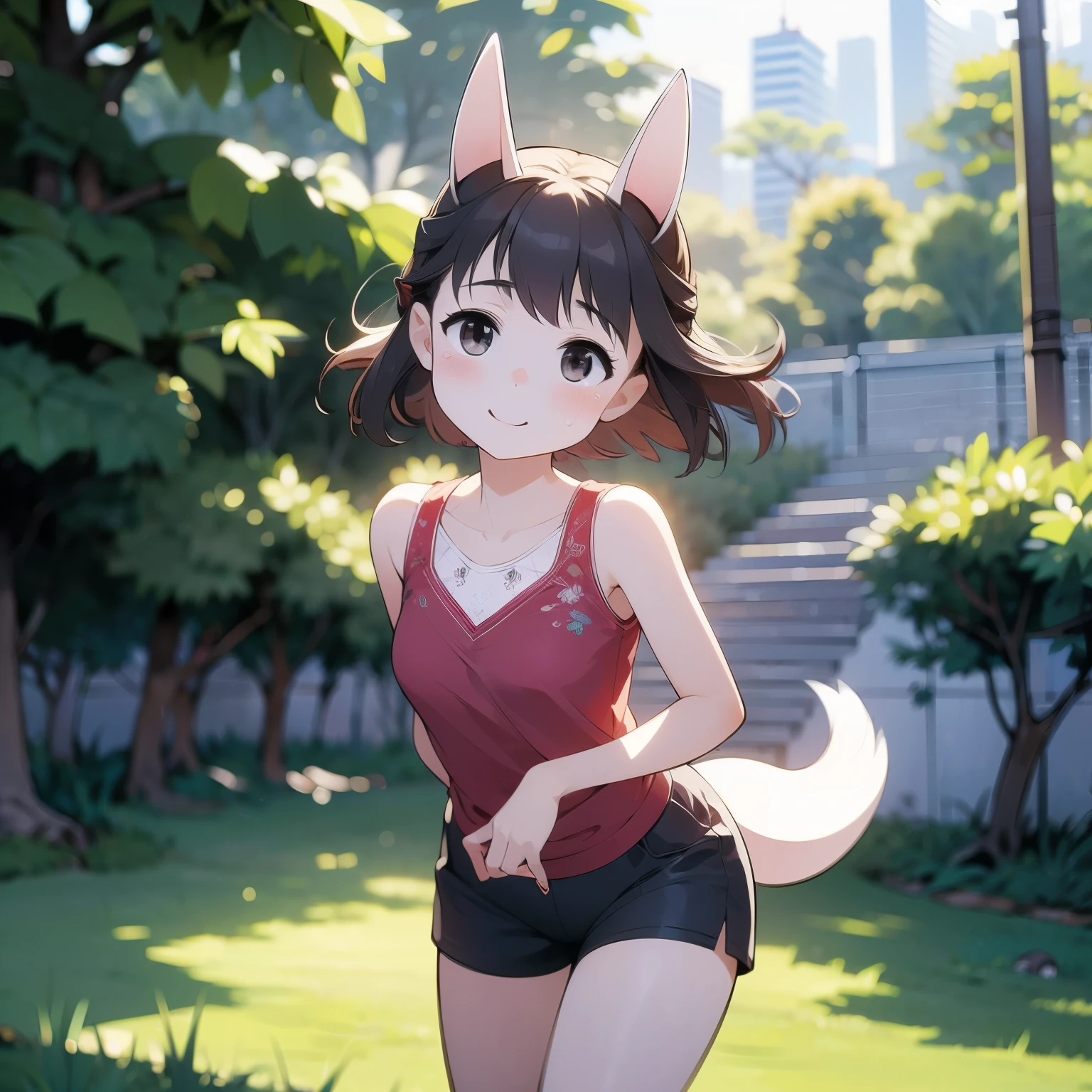 (二人の日本のgirl)、masterpiece, 最high quality, high quality, High precision,Highly detailed 8K wallpapers、Innocence、、Golf course、noon、Daytime、Playing golf、professional golfer、Rising Impact、Driver Swing、putter、(red shoulders、Flushed skin)、(cute golf wear、cute sun visor、No underwear、Thigh-visible shorts)、(grass、Sunlight、blushing face)、かわいいdaughterたち、Cute kids、(Chest opening、Sweat running down my chest)、Mojimoji、(Embarrassed smile)、defenseless、Cute squid belly、Pure、Cute face、being somewhat excited、Thin chest、Tsurupeta、Cute face、No fixes、thin、Before menarche、（girl、小daughter、delicate、Fox Ears、Fox Tail、brown hair、Gray Hair、Slimming、Beautiful belly）、（girl、daughter、younger sister、Jiu）、whole body