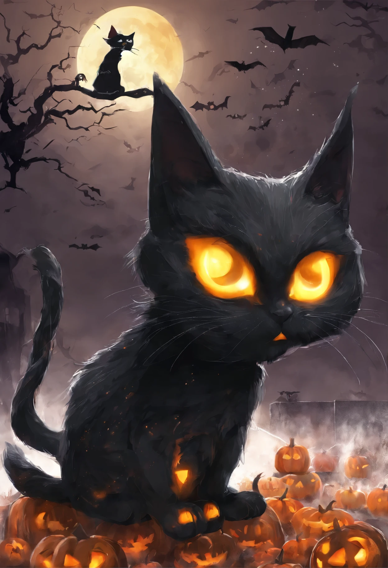 Gato de Halloween preto