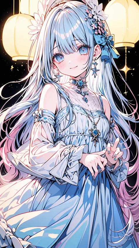 masterpiece, best quality, extremely detailed, (illustration, official art:1.1), 1 girl ,(((( light blue long hair)))), light bl...