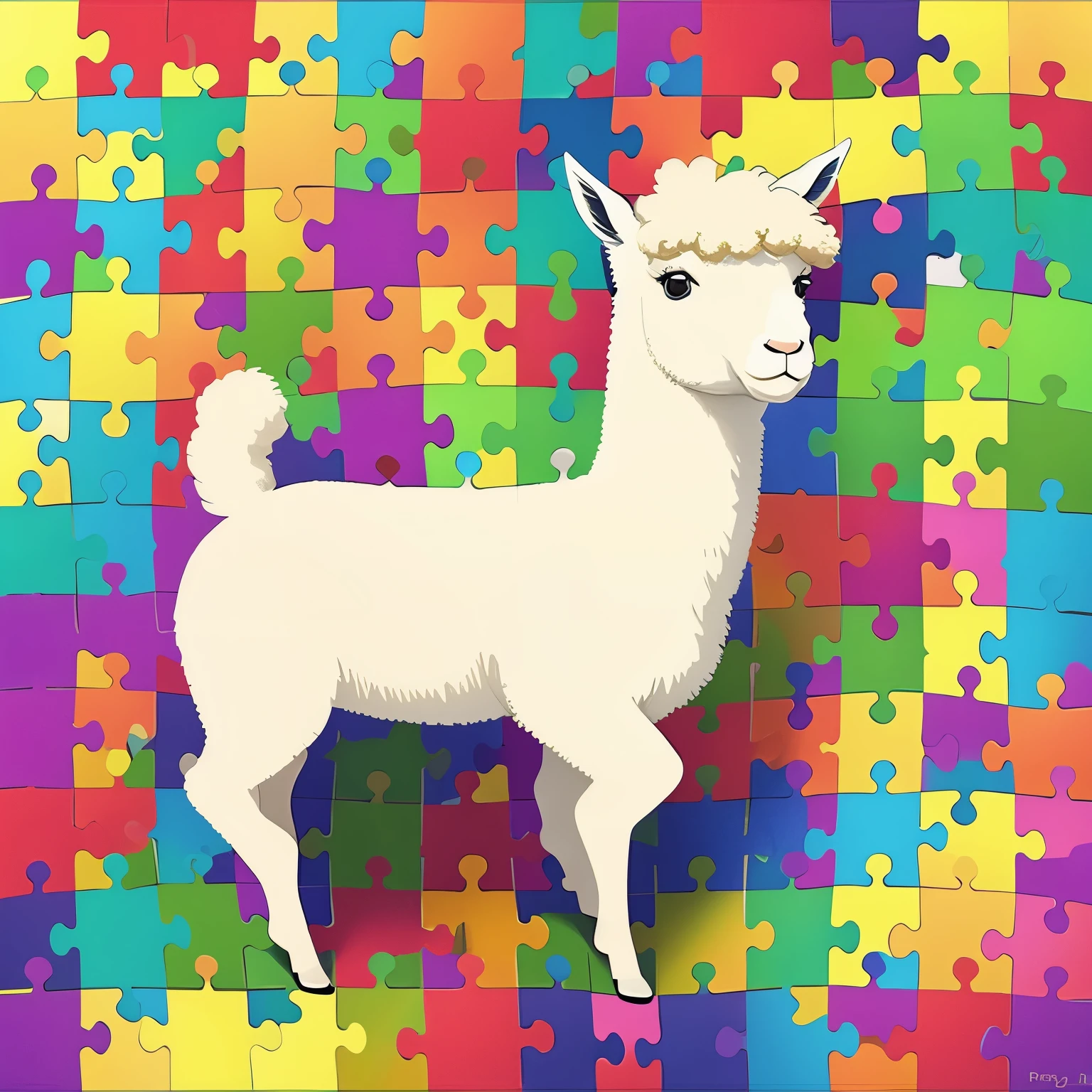 (An Alpaca),jig_puzzle, (masterpiece, best quality:1.2), (jig_puzzle), no humans