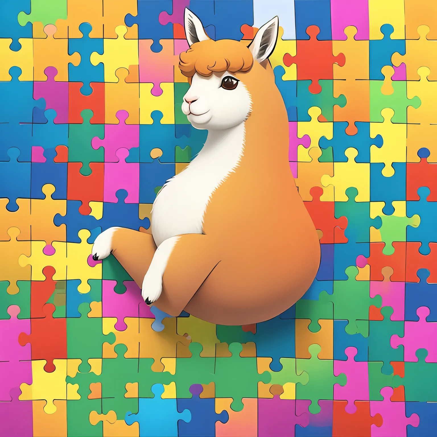 (An Alpaca),jig_puzzle, (masterpiece, best quality:1.2), (jig_puzzle), no humans