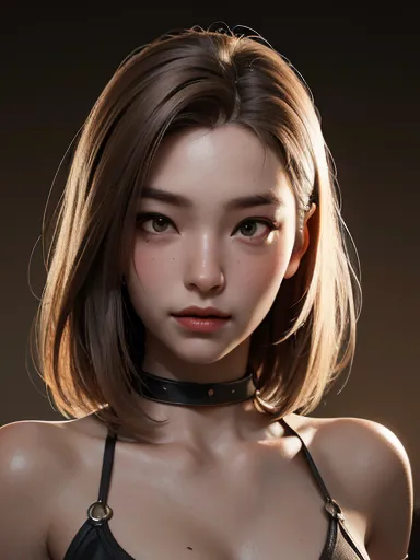 (High resolution), (Ultra delicate), (clear), Realistic，((Sepia hair girl)).((Toxic Cyberpunk)），face，Skin realism、A fusion of Ja...
