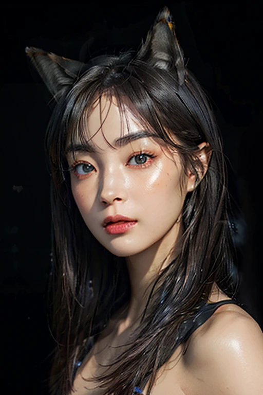 Rough Craft&#39;S Worldから来た女性のエイリアン, highly detailed artistic photography, midnight aura, Night Sky, Detailed gorgeous face, dream-like, Shine, Backlit, Glamour, Sparkling, (very detailed face and eyes:1.2), (High resolutionの光る赤い目:1.4), Perfect Anatomy, (A beautiful, toned body:1.5), (Moisturized Skin:1.2), No makeup, (fox:1.4),(Thick eyebrows:1.2), Long canines. Smooth, extRa High resolution, 8K, Unreal Engine 5, Soft Focus, Art by Alberto Seveso, The buds of art, Barbaric, SF, Complex芸術作品の傑作, evil, Matte Movie Poster with Image, Golden Ratio, Trending on CGsociety, Complex, wonderful, ArtStation Trends, author: The buds of art, H. R. Giger and Beksinski, very detailed, Rough Craft&#39;S World,  Cthulhu, vibration, Draw a movie character, Ultra high quality model, Cinematic Quality, Detail up, (Complex details:1.2), High resolution, High resolution, draw faithfully, (Thick eyebrows:1.2), (Big scarlet eyes:1.3),Dry texture,