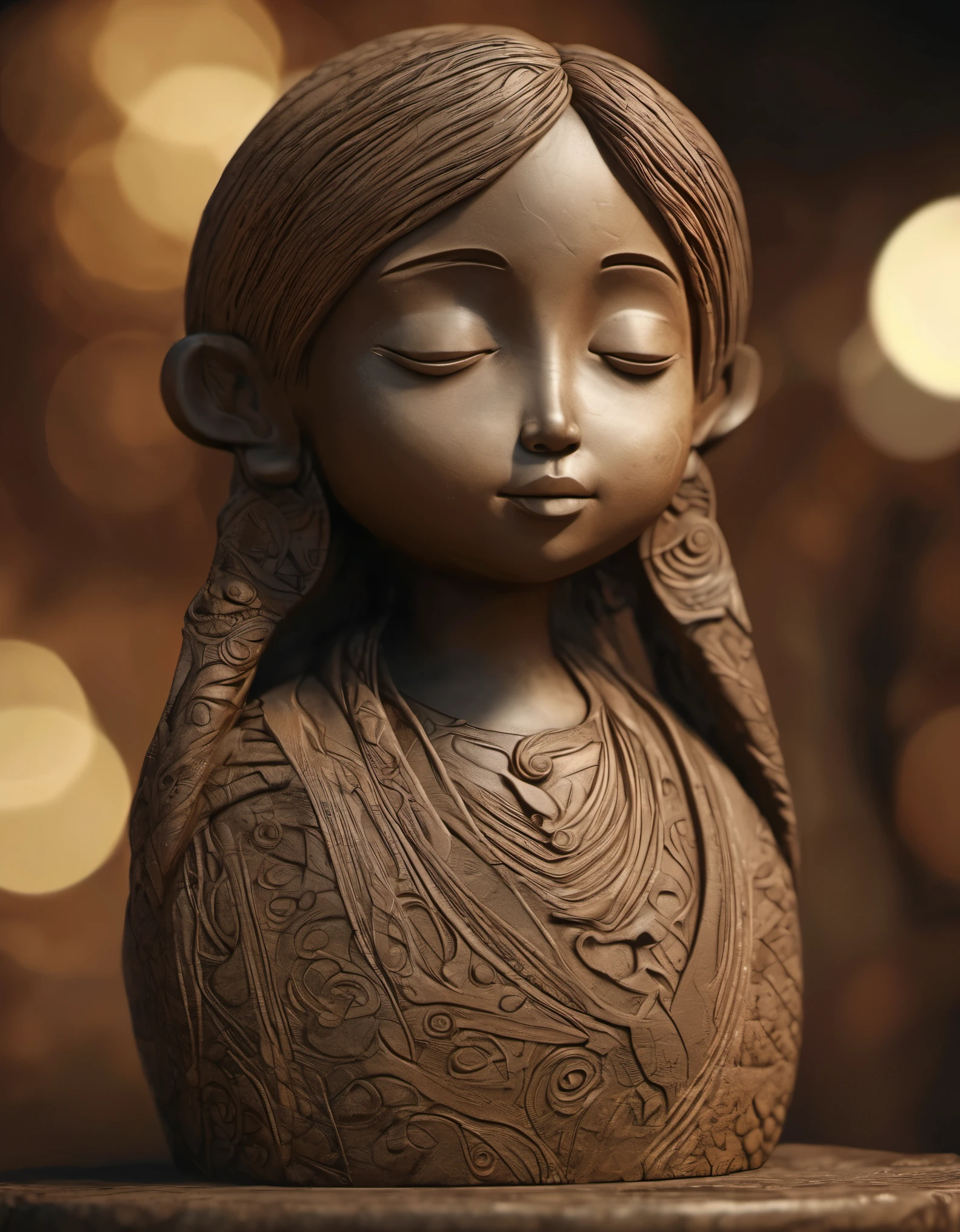 雕塑泥塑石刻3D Stone Clay wood carving style - SeaArt AI Model