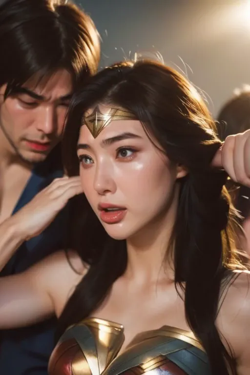 完璧なWonder Womanの衣装,sleeping face,close ~ eye,Open your mouth,Tired face,Face of Suffering,sleeping face,Fight with the men,Surro...